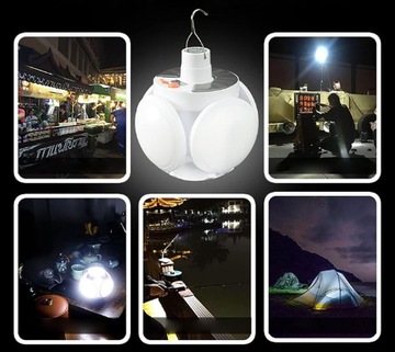 ПОРТАТИВНАЯ СОЛНЕЧНАЯ ТУРИСТИЧЕСКАЯ СВЕТОДИОДНАЯ ЛАМПА ДЛЯ КЕМПИНГА СКЛАДНОЙ 4-ЛИСТОЧНЫЙ ШАР