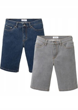 SZARE ZE STRETCHEM REGULAR FIT 56 1C5E05 BONPRIX SPODENKI BERMUDY JEANSOWE