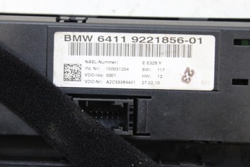 BMW 1 E87 E81 FACELIFT LCI PANEL ŘÍZENÍ VENTILACE KLIMATIZACE 9221856