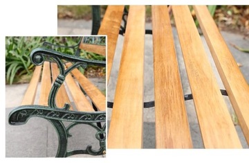 ДЕРЕВЯННАЯ ПАРКОВАЯ САДОВАЯ СКАМЬЯ СО СПИНКОЙ 122x74x54 СМ