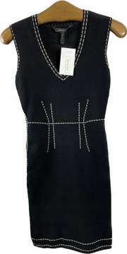 Sukienka damska czarna ciepła sweterkowa elegancka BCBGMAXAZRIA r. XXS