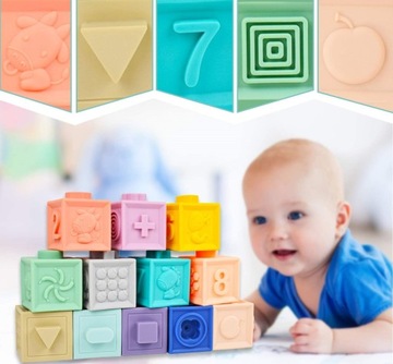 МЯГКИЕ СЕНСОРНЫЕ БЛОКИ ДЛЯ ДЕТЕЙ, НАБОР 12 ШТ.