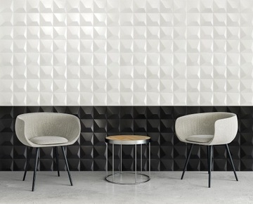 płytka ceramiczna biała 3d cristal