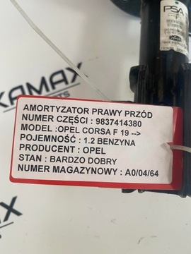 TLUMIČ PRAVÝ PŘEDNÍ OPEL CORSA F 9837414380