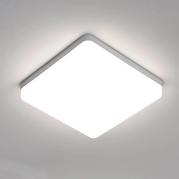 LAMPA ŁAZIENKOWA SUFITOWA LAMPA PLAFON BIAŁY 4000K KWADRAT NOWOCZESNA 36W
