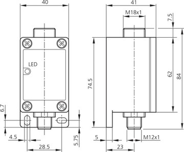 Дизвуковой оптоволоконный сенсорный усилитель OLV 40 P3K-IBS PNP NC/NO M12