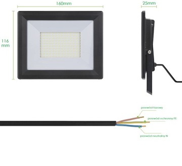 Halogen NAŚWIETLACZ Reflektor LED 50W 4500lm SLIM