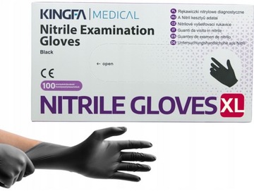 10 пар перчаток НИТРИЛОВЫЕ, размер L, защитные ЧЕРНЫЕ, неопудренные 519