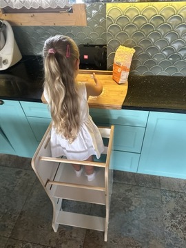 KITCHEN HELPER кухонный помощник для детей, 3 ступеньки, ПРОСТОЙ БЕЛЫЙ