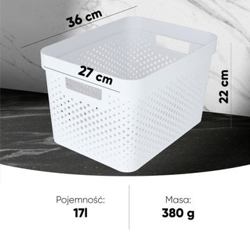 CURVER POJEMNIK PUDEŁKO AŻUROWE EKO 17 L BIAŁY