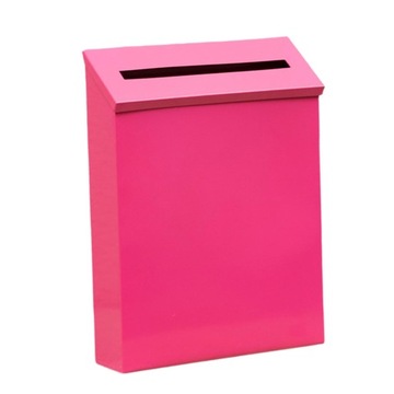 Настенный, непромокаемый почтовый ящик из розового металла.