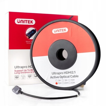 UNITEK Kabel optyczny Ultra HDMI 2.1 8K 4K HDR 15m