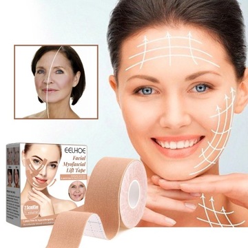 Taśma do FACELIFTINGU KINESIOTAPING TEJPY TAPING TWARZY dekoltu SZYJI 5M