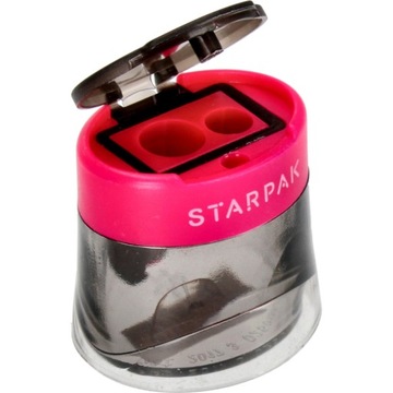 Temperówka 2 ostrza pojemnikiem do ołówków różowa