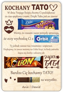 TABLICZKA NA SŁODYCZE NA DZIEŃ OJCA TATY PREZENT