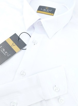 Мужская белая приталенная рубашка Lavier - SLIM FIT Хлопок Размер L