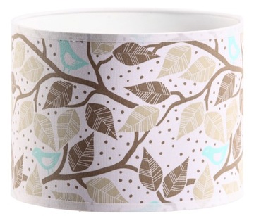 Abażur Walec 20cm do lamp stojących nocnych ptaszki z liśćmi