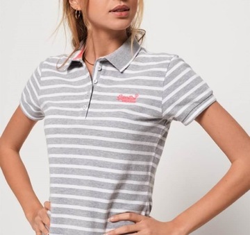 Koszulka polo damska SUPERDRY szara 44