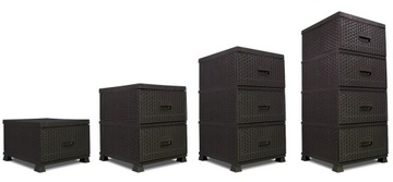 ПЛАСТИКОВЫЙ ШКАФ С 4 ЯЩИКАМИ ДЛЯ ВАННОЙ КОМНАТЫ КОРИЧНЕВЫЙ РОТАНГ M1