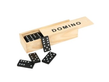 СЕМЕЙНАЯ ИГРОВАЯ КОРОБКА ДОМИНО ДЕРЕВЯННЫЕ БЛОКИ 24 EL