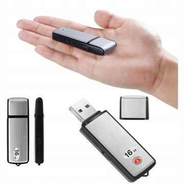 DYKTAFON SZPIEGOWSKI UKRYTY W PENDRIVE DETEKCJA DŹWIĘKU PENDRIVE USB 16GB