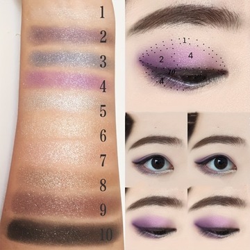 Палитра теней для век Sparkling Diamond Shimmer, 10 цветов, с кисточкой