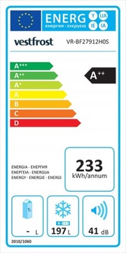 ZESTAW VESTFROST LODÓWKA+ZAMRAŻARKA DO ZABUDOWY +
