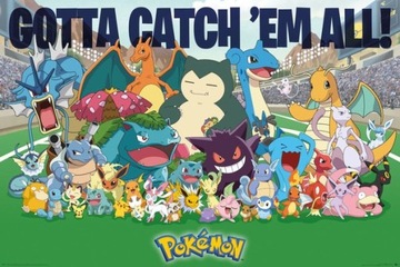 Pokemony Złap Je Wszystkie - plakat 91,5x61 cm