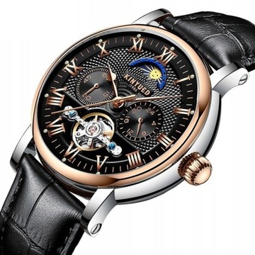 Zegarek mechaniczny Kinyued Tourbillon luksusowy