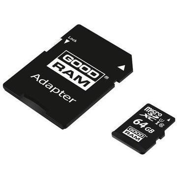 Карта памяти GoodRam 64ГБ microSDXC class 10 UHS-I 30/15 МБ/с + адаптер
