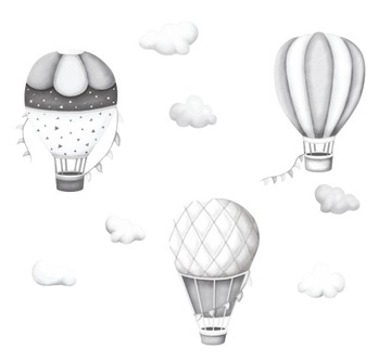Naklejka ścienna dla dzieci balony chmury ozdoba