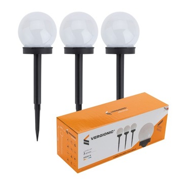 Lampa SOLARNA OGRODOWA KULA LED kula biała do ogrodu
