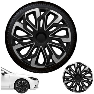 KOMPLET KOŁPAKÓW do samochodu GÓRECKI ESTORIL SILVER & BLACK 15”