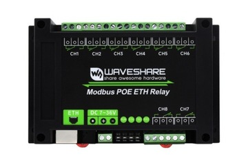 Przekaźnik 8 kanałów Modbus RTU TCP Protocol, PoE