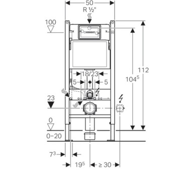 Каркас скрытого монтажа для унитаза Duofix Basic, 112 см