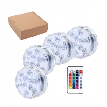 Kolorowe Zanurzalne Światła LED RGB Wodoodporne 4