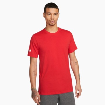 Koszulka Męska Nike Sportowa Bawełniana Czerwona T-Shirt r. XL