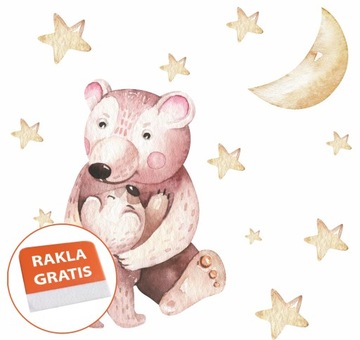 Naklejki na ścianę miś gwiazdki dla dzieci