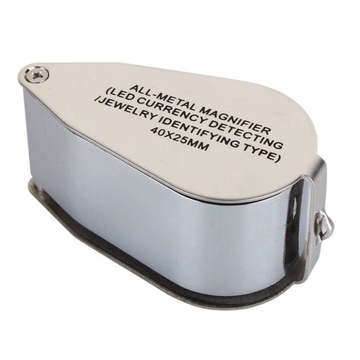 40-кратная светодиодная складная стеклянная лупа для ювелирных изделий