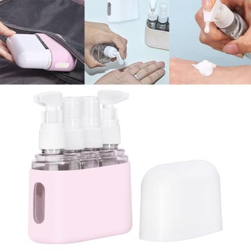 4x Butelka podróżna ze sprayem 50 ml Butelka z rozpylaczem do perfum Szczelny balsam z pompką Różowy