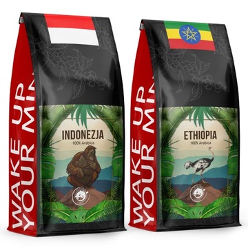 KAWA ZIANRISTA INDONEZJA + ETHIOPIA ŚWIEŻO PALONA -100% ARABICA - BLUE ORCA