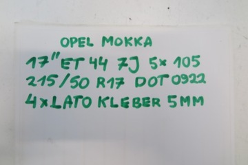 RÁFKY KOLA OPEL ASTRA K MOKKA 17" PALCŮ 215/50R17 5X105 7,5J ET44