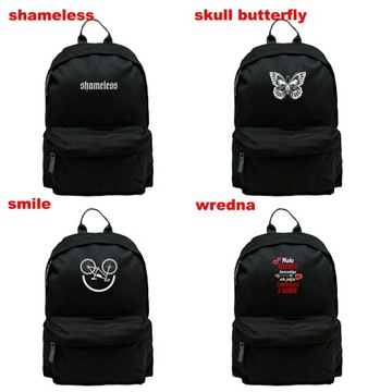 Молодежный черный классический рюкзак Skul Butterfly от польского производителя вместительный