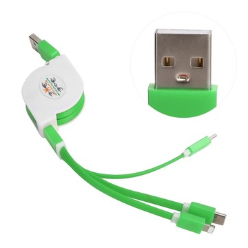 Выдвижной USB-кабель 3 в 1, адаптер для нескольких зарядных шнуров для iOS/type c/