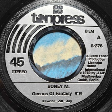 Boney M. Oceans Of Fantasy 7-дюймовый сингл 80-х