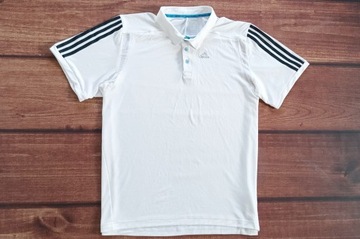 adidas CLIMACOOL KOSZULKA POLO SPORT BIAŁA LOGO XL