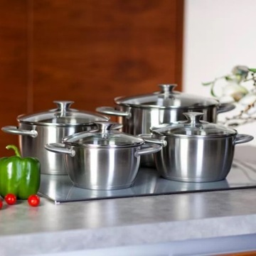 FLORINA Набор горшков Генри 8 шт. INOX индукция