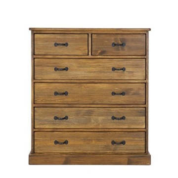 Komoda drewniana sosnowa wysoka boho Rustyk 5/6