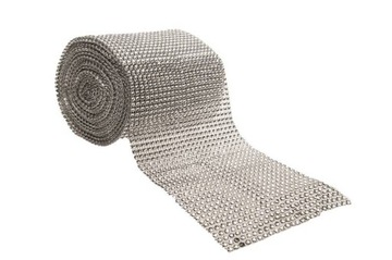 Taśma diamentowa z cyrkoniami 12 cm x 1,8 m SREBRNA