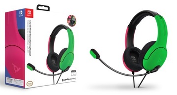 Наушники PDP для Nintendo SWITCH LVL40 РОЗОВЫЕ/ЗЕЛЕНЫЕ